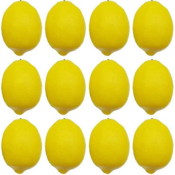 12 Pieces Artificial Lemons, For Decoration Fake Fruit Bowl