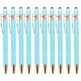 thumbnail image 1 of 12 Pieces Ballpoint Pen with Stylus Tip, 2 in 1 Stylus Pens Stylish Pen, Metal Stylus Pen for Touch Screens, 1.0 mm Black Ink(Pack of 12，Light Blue), 1 of 8