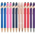 thumbnail image 1 of 12 Pieces Ballpoint Pen with Stylus Tip, 2 in 1 Stylus Pens Stylish Pen, Metal Stylus Pen for Touch Screens, 1.0 mm Black Ink, 1 of 6