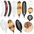 thumbnail image 1 of 12 Pieces Banana Hair Clips Classic Clincher Combs Large Double Comb Fishtail Hair Clip Banana Ponytail Holder Clip for Women, 1 of 6