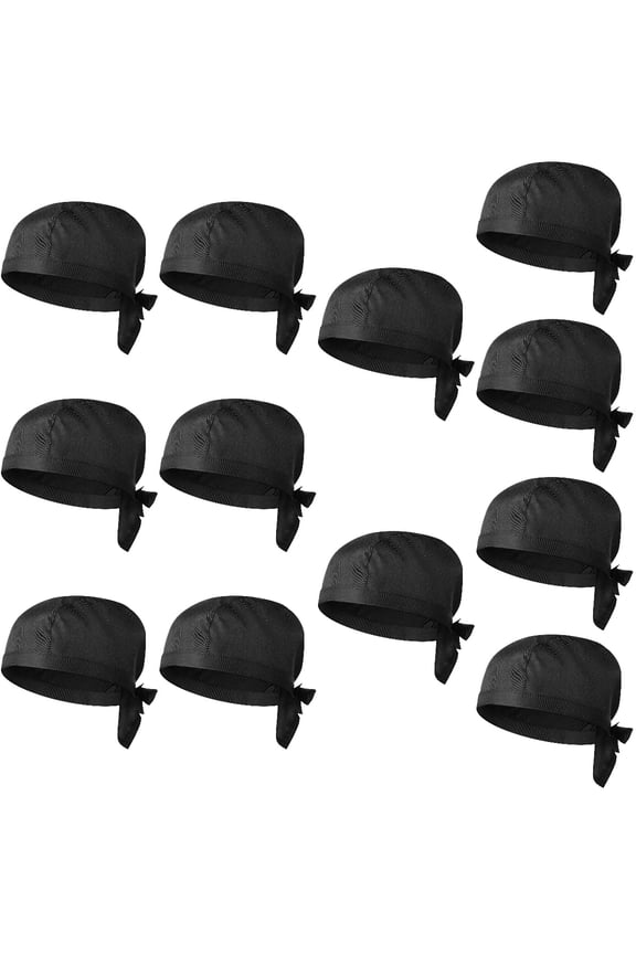 12 Pieces Bonnet for Men Chef Hats for Men Waiter Cap Hat Scrub Cap Men Scrub Caps Nursing Caps Child
