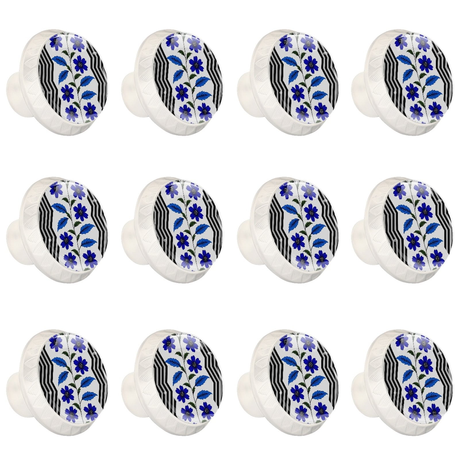 12 Pieces，Cabinet Knobs,Floral Lilac Flower,Door Knobs Interior,Kitchen ...