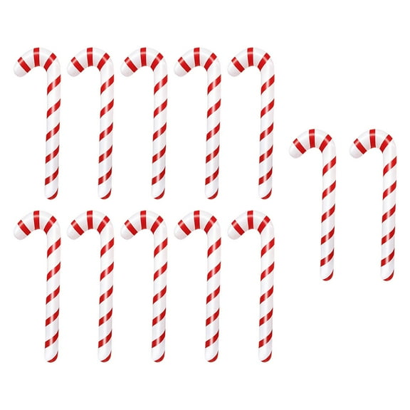 12 Pieces Candy Canes Balloons Xmas Decorations Jumbo Ornaments Weatherproof PVC for Indoor Outdoor Holiday Parties