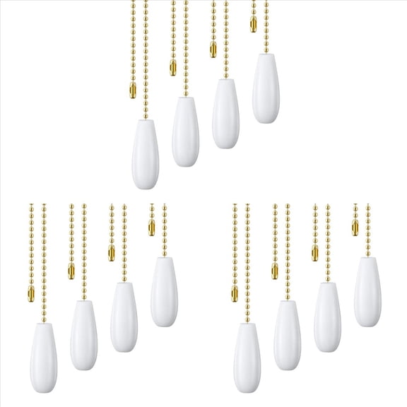 12 Pieces Ceiling Fan Chain Pulls Wooden Pull Extension for Light Lamp