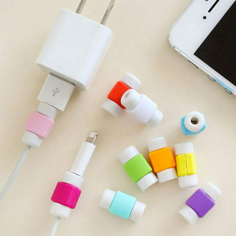 12 Pieces Charger Cable Saver Cable Wire Protector USB Data Cable  Protective Anti Break Cover Sleeve Compatible for iPhone Charging Cable  Color Random