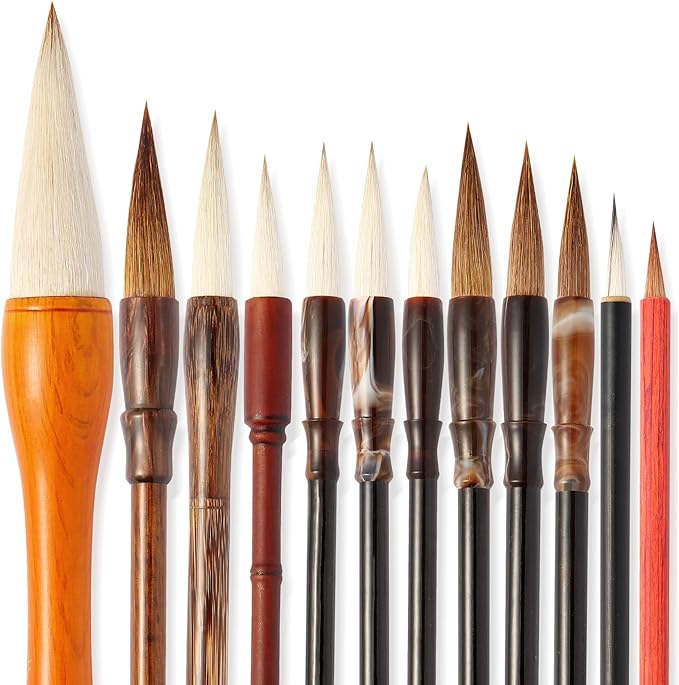 Set Di 3 Reggepennelli In Porcellana Fatte A Mano – Forma Di Gatti – Per Calligrafia Cinese, Sumi-e E Acquerello