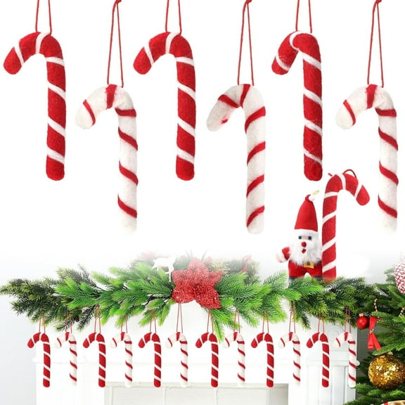 12 Pieces Christmas Lollipop Ornament, Felt Candy Cane Hanging Decorations, Christmas Tree Decorations Ornaments