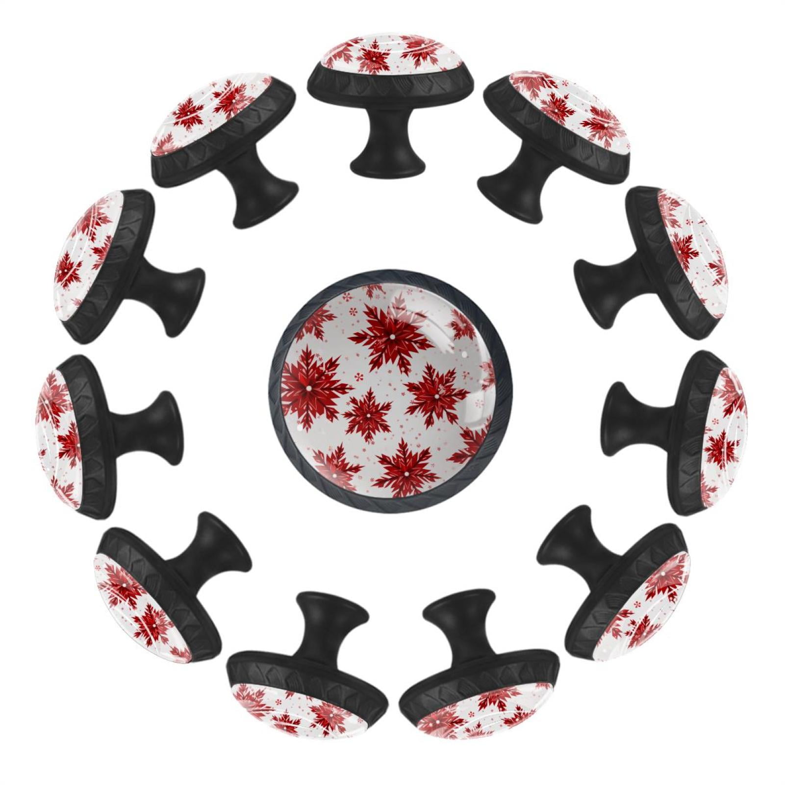 12 Pieces Christmas Snowflake Seamless Pattern Glass Knobs for Dresser ...