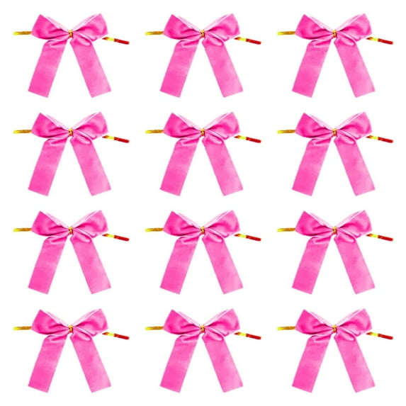 12 Pieces Christmas Tree Bows Holiday Wreath Bows Decorative Bows Rose Red Velvet Fabric for Party Farmhouse Decor