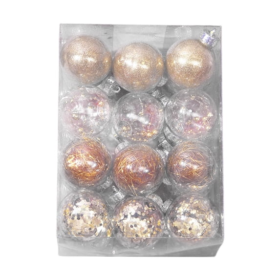 12 Pieces Christmas Tree Ornaments Decorative Hanging Baubles Shatterproof Plastic for Holiday Party Home Decor