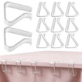 thumbnail image 1 of 12 Pieces Clear Tablecloth Clips, Durable Plastic Tablecloth Clips, Windproof Table Cover Holders, Reusable Table Skirt Clamps Fit 35mm to 55mm Table Edges for Picnic Wedding Camping Outdoor,12PC, 1 of 6
