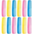 thumbnail image 1 of 12 Pieces Colorful Hair Combs Set for Kids Women Men Colorful Plastic Fine Dressing Comb (Pink, Yellow, Blue), 1 of 7