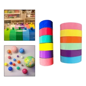 12 Pieces Colorful Sticky Ball Tapes, DIY Colored Tapes Bulk Educational Toy 4.8cm and 2.4cm