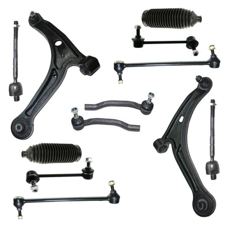 12 Pieces Complete Suspension Kit Lower Control Arms with Ball Joints Left  & Right Side, Inner and Outer Tie Rod Ends, Front & Rear Sway Bar Links,