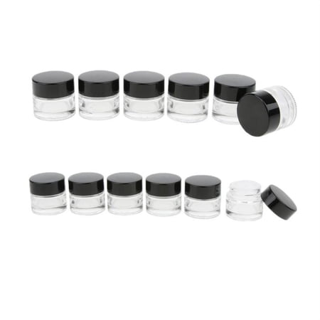 12 Pieces × Cosmetic Containers Made of Glass, Empty Containers Tiny Makeup Containers with Lids