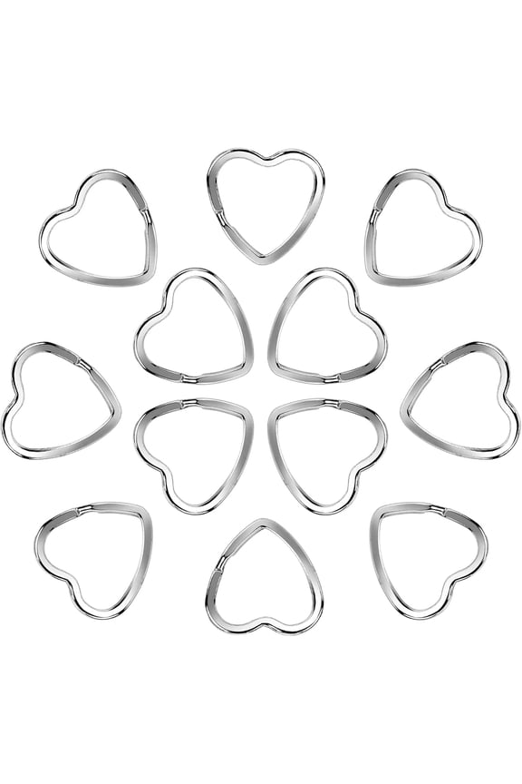 12 Pieces Creative Silver Key Chain Rings Metal Split Key Rings for DIY Crafts