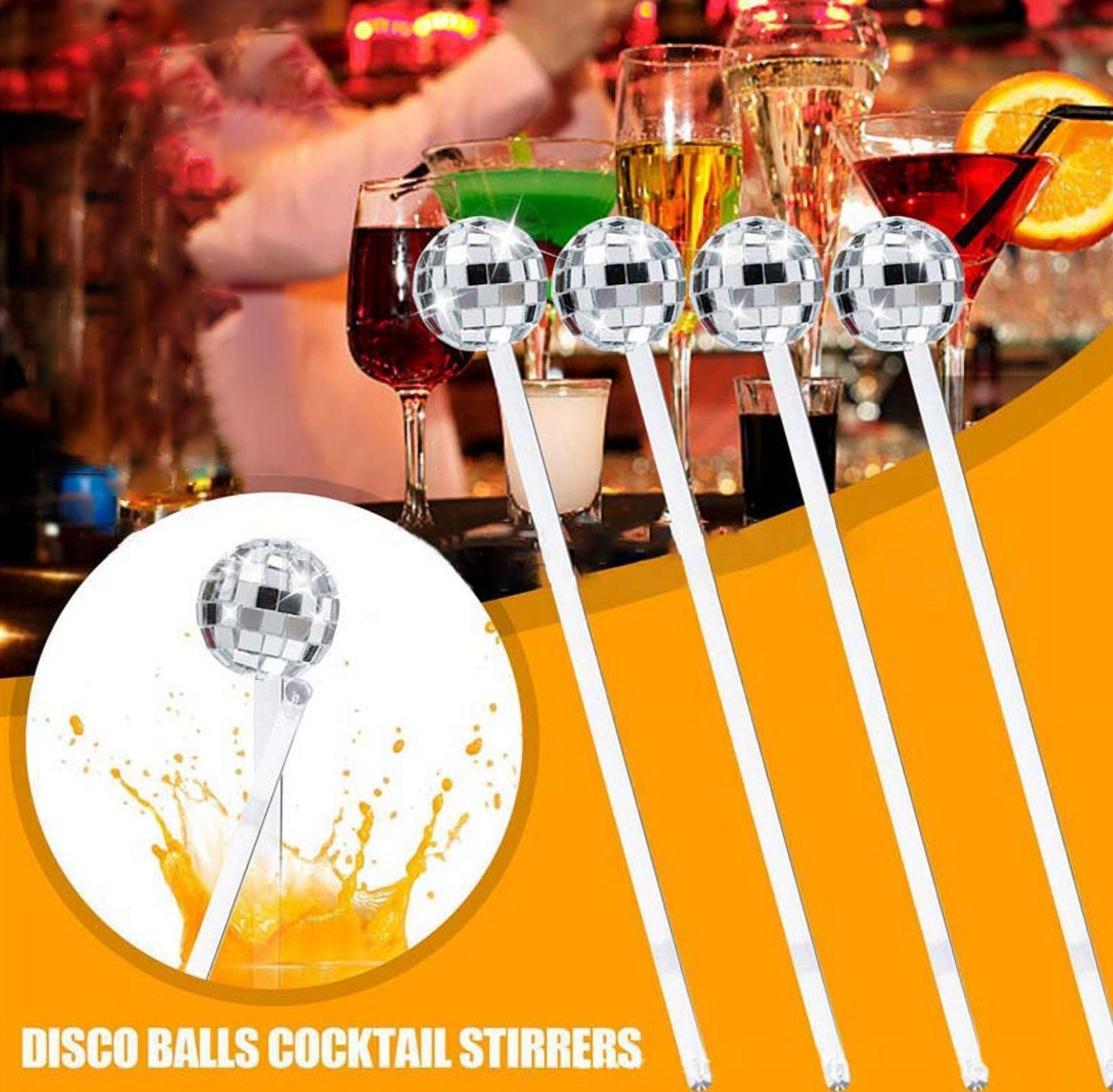 12 Pieces Disco Stirrer Dome Swivel Stick Cake Coffee Drink Stirrer For
