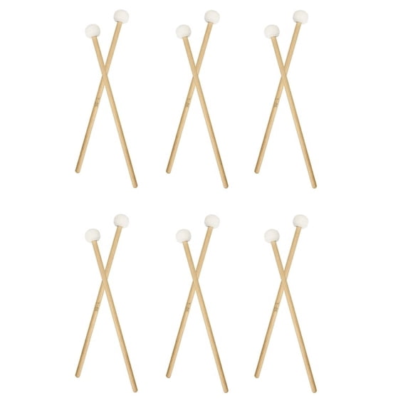 12 Pieces Double Drum Cymbal Gong Mallet Soft Hammer Sticks Mallets Rods Felt Hammer 385mm