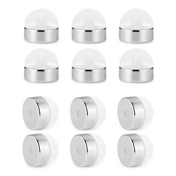 12 Pieces Earring Backs Silicone Flat Earring Backs for Studs Post Clear Silver