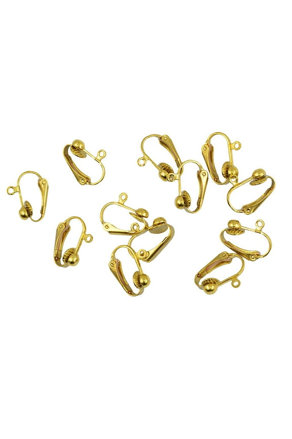 12 Pieces Earring Converter with Loop for DIY Earrings and Turn any Studs or Pierced into Earrings Findings Gold Plated