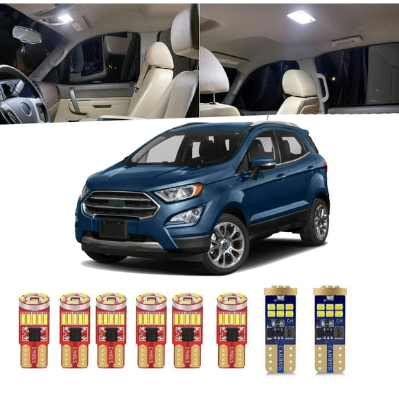 12-Pieces For  Ecosport LED Interior Light Kit for Ford Ecosport 2018 2019 2020 2021 2022 Interior LED Lighting Package + License Plate Lights Install Tool