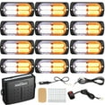 12 Pieces Emergency Lights STF9 for Vehicles Truck Strobe Lights Flush