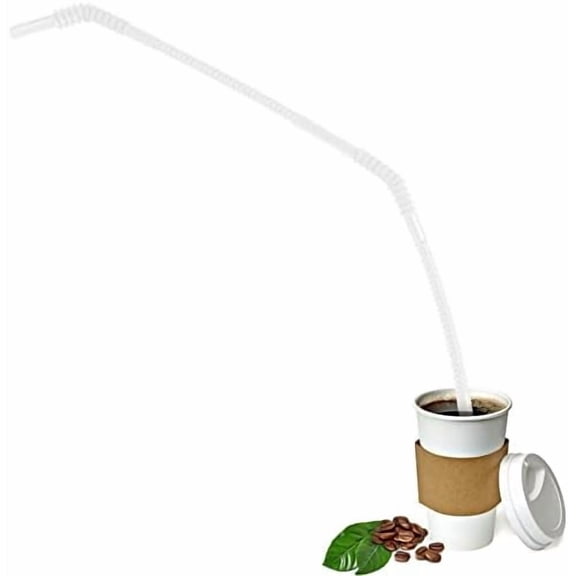 12 Pieces Flexible Drinking Straws Extra Long Bendy Plastic Straws for Party Camping Limited Mobility Situations Dishwasher(Clear, 22 Inches)