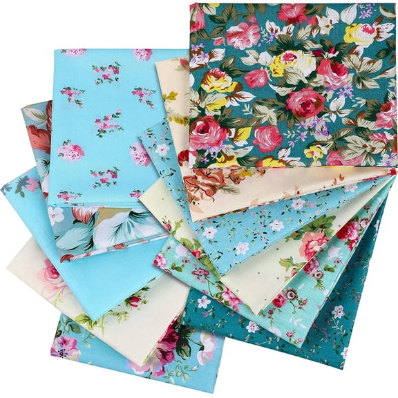12 Pieces Floral Fat Quarters Patchwork Sewing Quilting Fabric Bundles 20 x 16 Inch/ 50 x 40 cm, Precut Fabric for DIY Sewing Crafting Quilting Art Craft Supplies