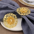 thumbnail image 1 of 12 Pieces Flower Napkin Rings Christmas Alloy Floral Crystal Rhinestone Napkins Rings Holders for Wedding Birthday Dinner Party Table Home Decoration, 1 of 5