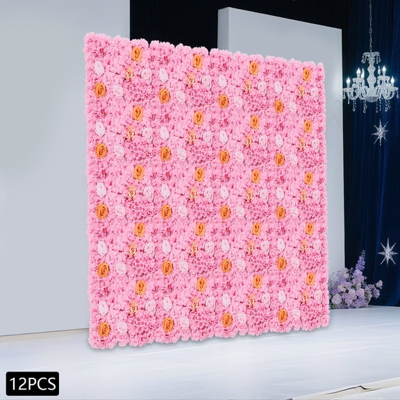 12 Pieces Flower Wall Panels, EachFlowerWallPanelSize:60*40cm/23.62*15.74in, used in wedding sites, photography buildings, clothing stores, home walls, hotels