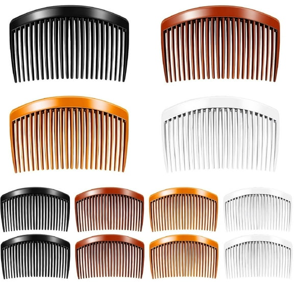 12 Pieces French Side Hair Twist Comb Plastic Decorative Hair Comb for Women Accessories with Teeth Styling Twist Side Clips Air Fine(23 Teeth)