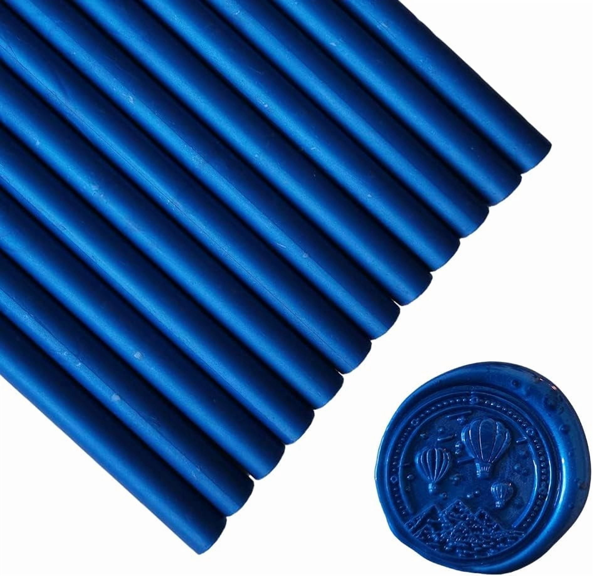 12 Pieces Glue Gun Sealing Wax Sticks for Wax Seal Stamp, Seal Wax Sticks Great for Cards Envelopes, Gift Wrapping,Wedding Invitations (Sapphire Blue)