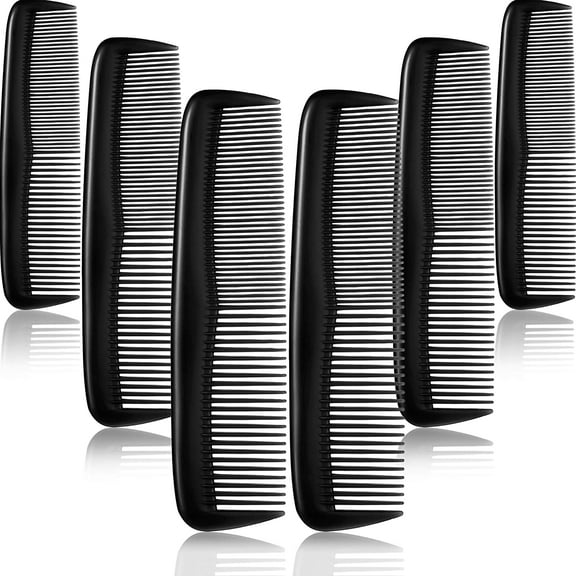 12 Pieces Hair Combs Set Pocket Plastic Fine Tooth Dressing Comb for Women and Men, Peines Para Cabello(Black)