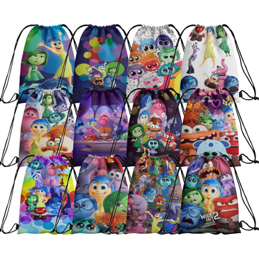 12 Pieces Inside Candy Drawstring Bag, Drawstring Goodie Favor Bags for Kids Birthday Party Decorations (10.6 x 13.3 Inch)