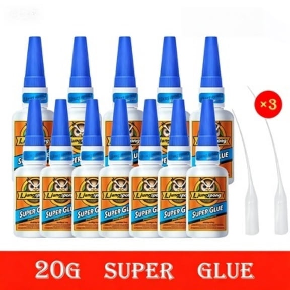 12 Pieces Instant Bonding Professional Clear Super Glue, Fast Drying Cyanoacrylate Strong Adhesive for Multi-Surface Crafts and Emergency Home Fixing