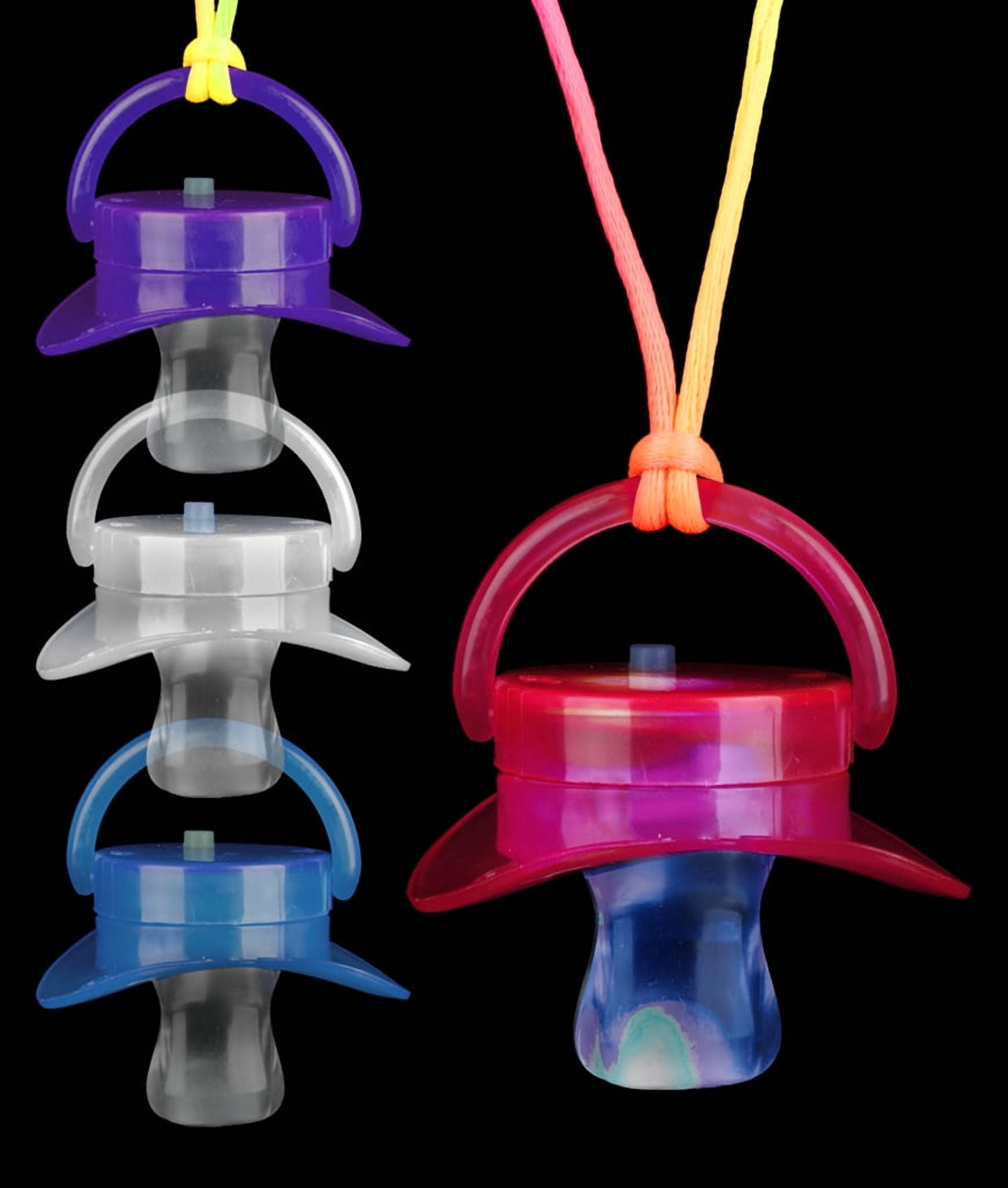LED Light Up Novelty Pacifier Necklace - Party Favors for Kids - Assorted Colors