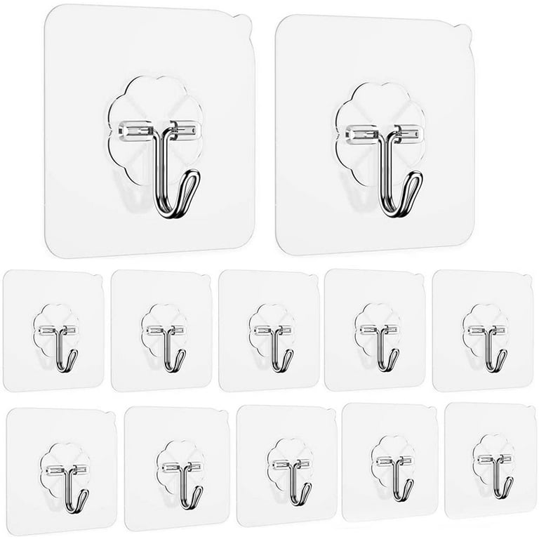 Large Transparent Adhesive Hooks for Hanging Heavy Duty 22lb