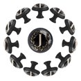 12 Pieces Letter J with Wreath Vintage Pattern Glass Knobs for Dresser