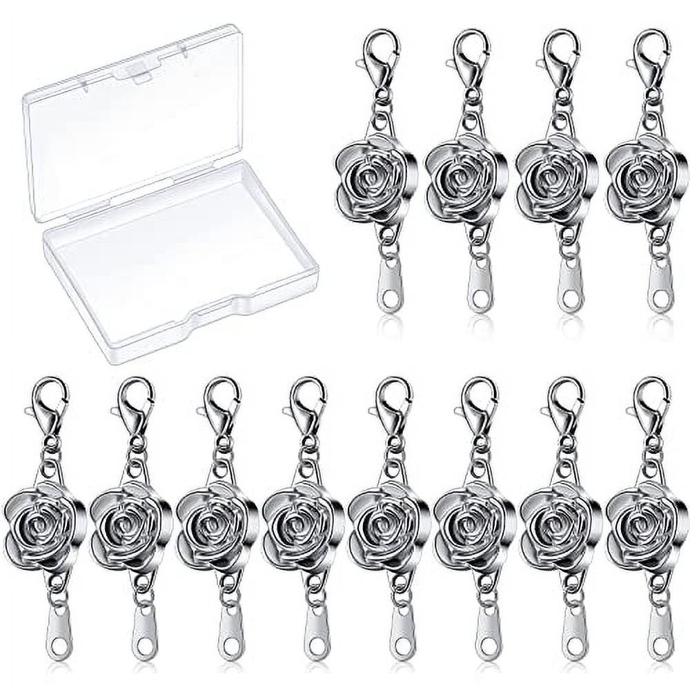 12 Pieces Locking Clasps Rose Jewelry Clasp Necklace
