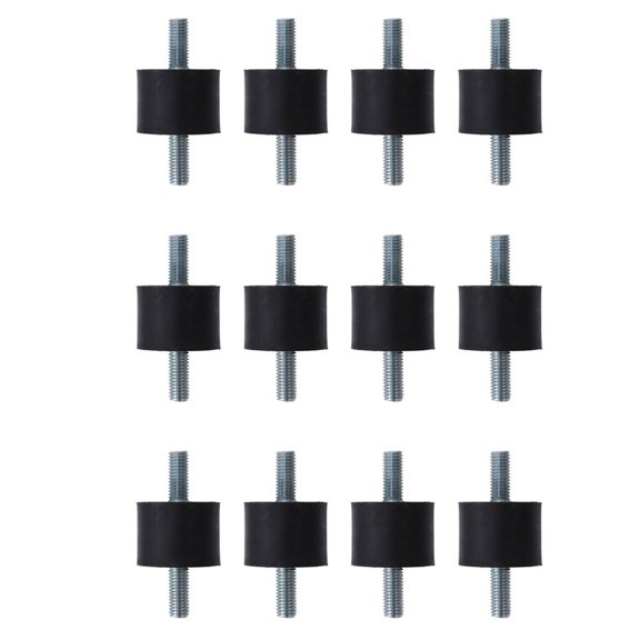 12 Pieces M10 Rubber Double External Thread Rubber Anti-Vibration Vibration Isolator