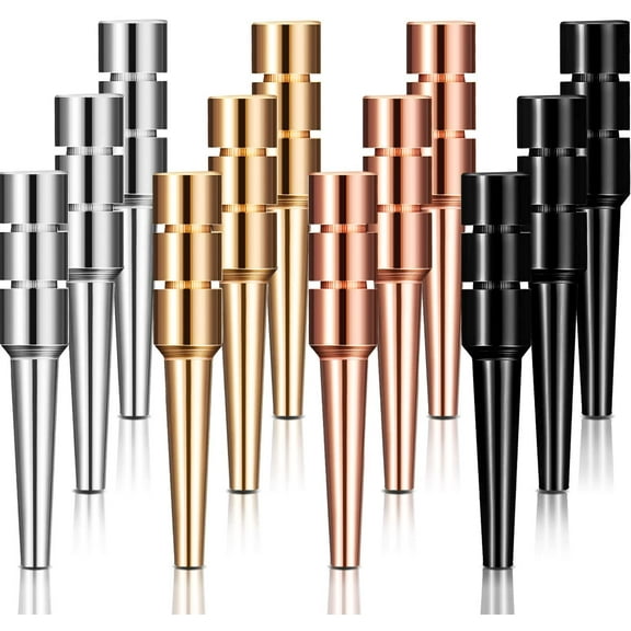 12 Pieces Metal Cribbage Board Pegs Fit 1/8 Holes with Drawstring Storage Pouch for Cribbage Traditional Board 4 Colors