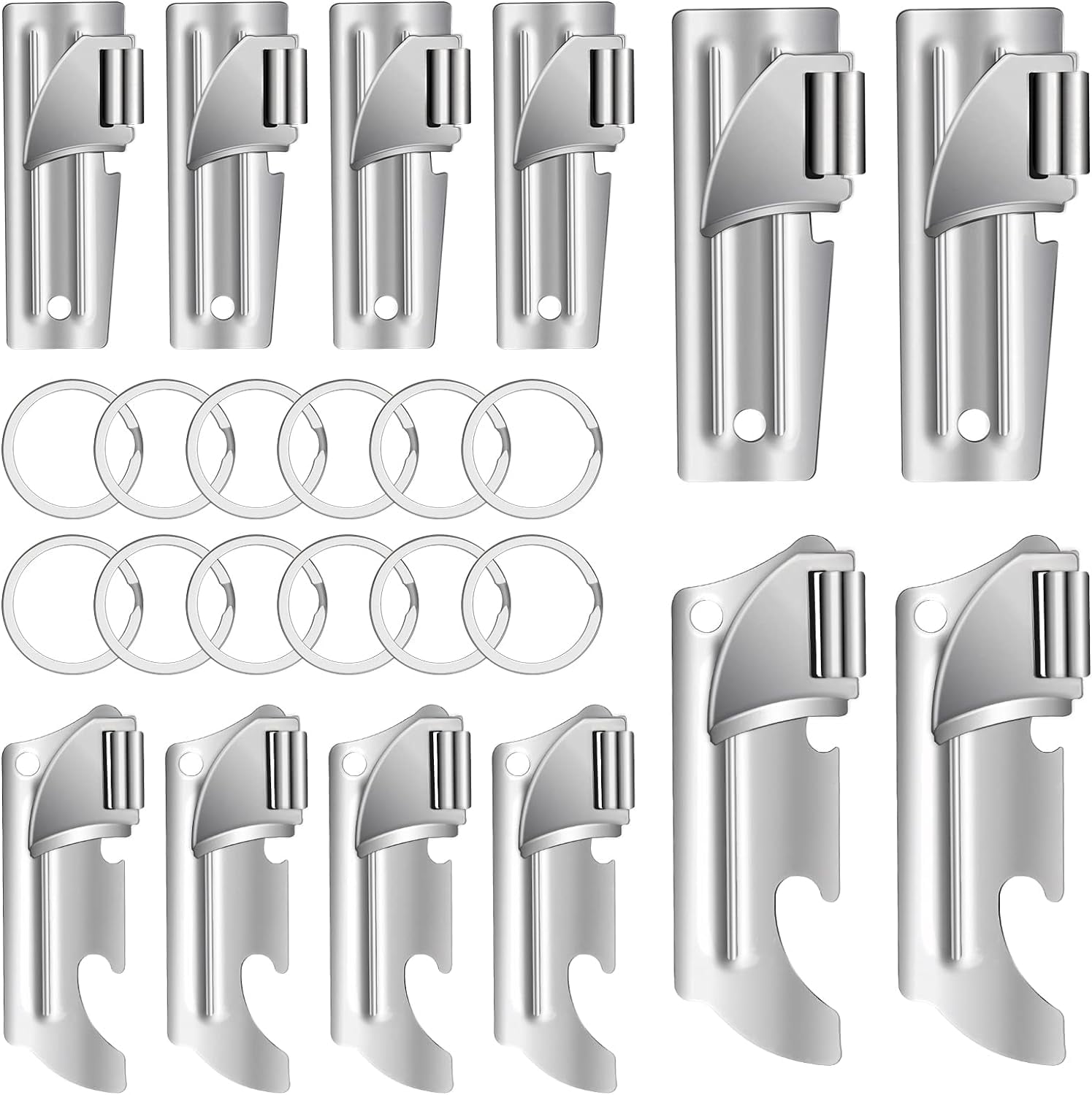 12 Pieces Military Style Can Openers with Key Rings, P51 and P57