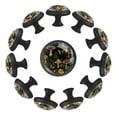 12 Pieces Mushroom Butterflies Flowers Aesthetic Pattern Glass Knobs