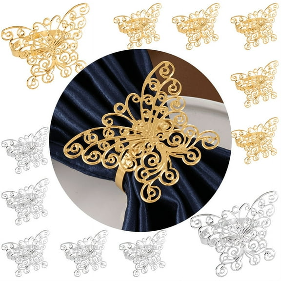12 Pieces Napkin Rings, 3D Butterfly Paper Napkin Rings for Place Settings, Wedding Receptions, Dinner or Holiday Parties, Family Gatherings, DIY Decoration
