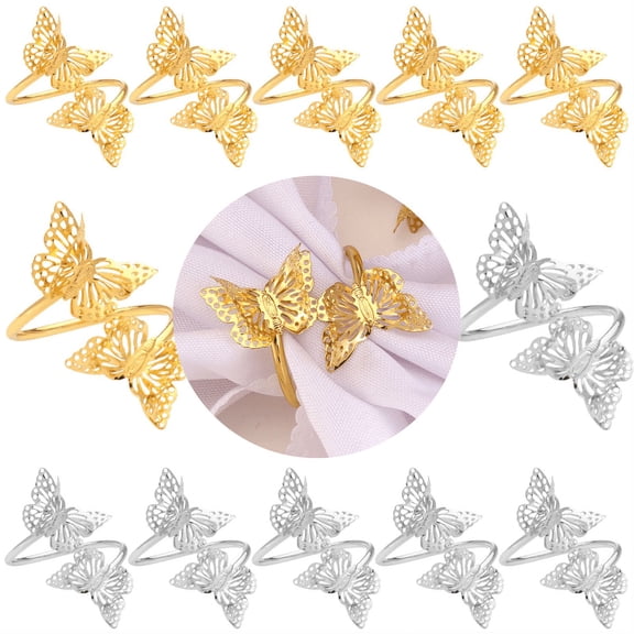 12 Pieces Napkin Rings, 3D Butterfly Paper Napkin Rings for Place Settings, Wedding Receptions, Dinner or Holiday Parties, Family Gatherings, DIY Decoration