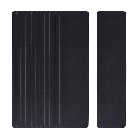 12 Pieces Non Slip Stair Treads Non Skid Pad Sticker Skid Tape Black Strips for Ramps Staircase Skateboard High Traction 6" x