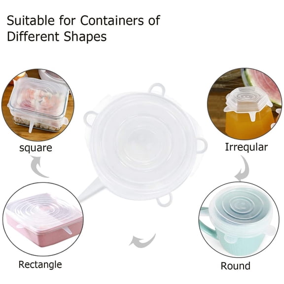 12 Pieces Of Silicone Stretch Lid, Reusable Food Storage Lid Suitable For Various Sizes