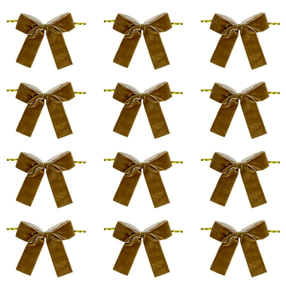 12 Pieces Of Velvet Christmas Tree Bows Decoration Garland Bows Decoration