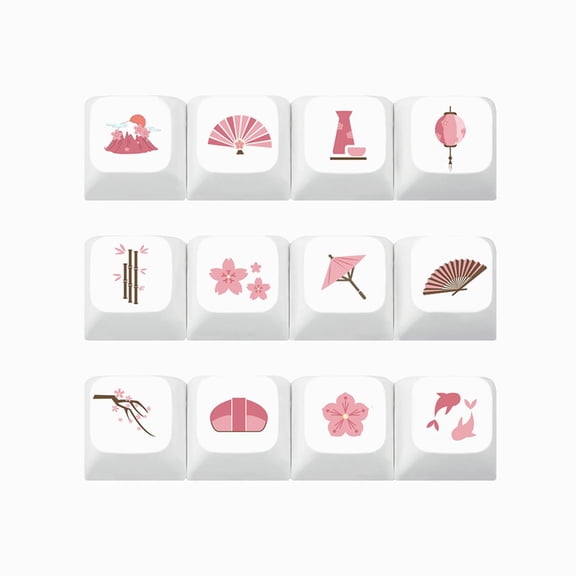 12 Pieces PBT Keycap XDA Profile DYE-SUB Keycap For CherryMX Switch Mechanical Keyboard SK61 TKL87 108 Keycaps