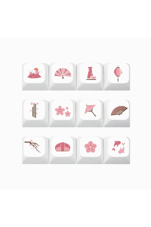 12 Pieces PBT Keycap XDA Profile DYE-SUB Keycap For CherryMX Switch Mechanical Keyboard SK61 TKL87 108 Keycaps